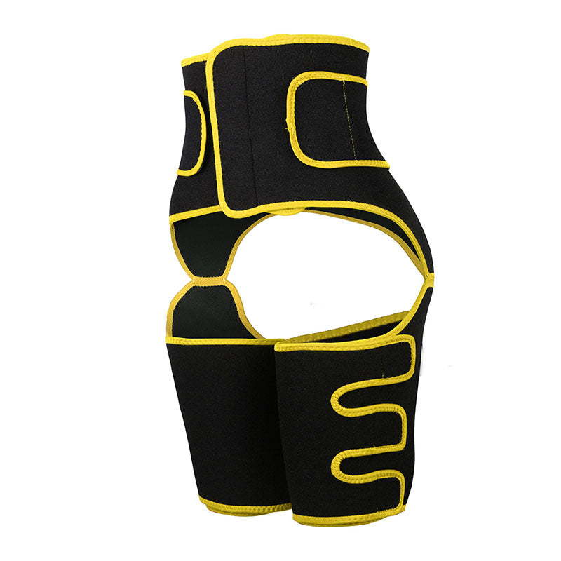 UJB Yellow Neoprene Waist&Thigh Shaper with Single Detachable Belt MHW100118Y