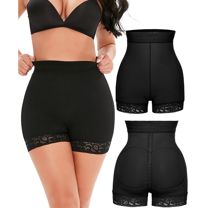 Non-slip Black high waisted elastic hip shaping breathable