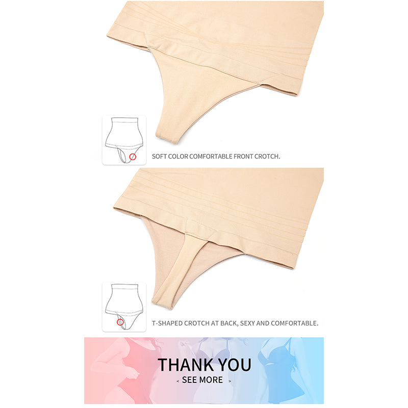 Black High Waist Tight Sliming Butt Thong