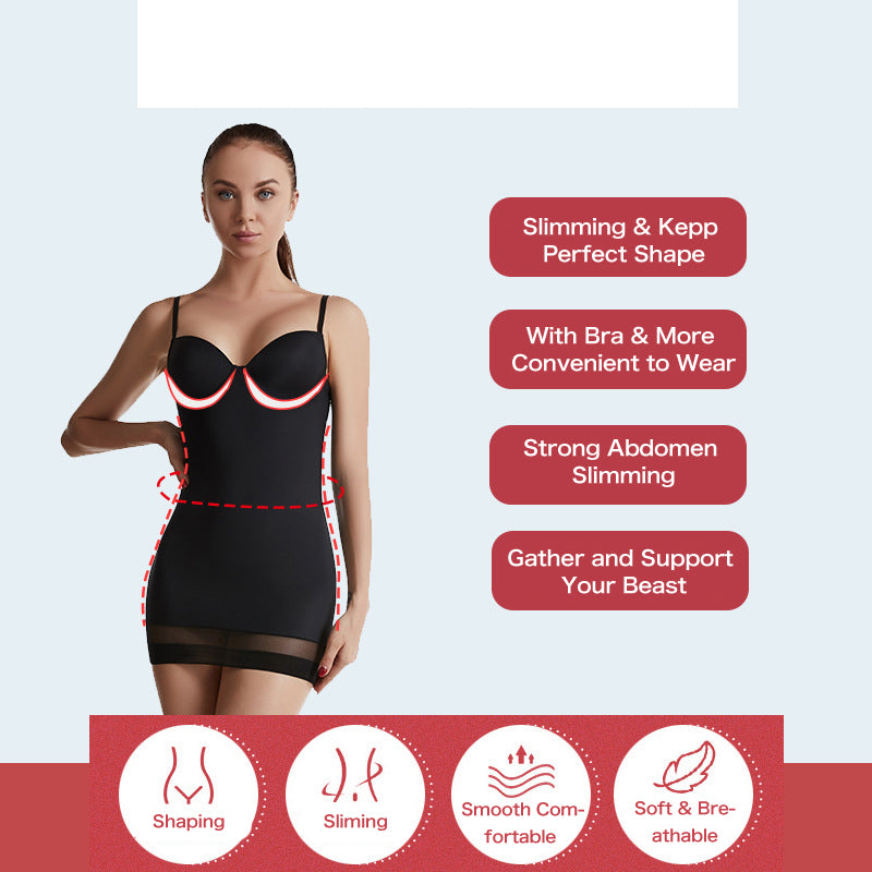 Black Body Sliming Shaper Dress Bra with Straps