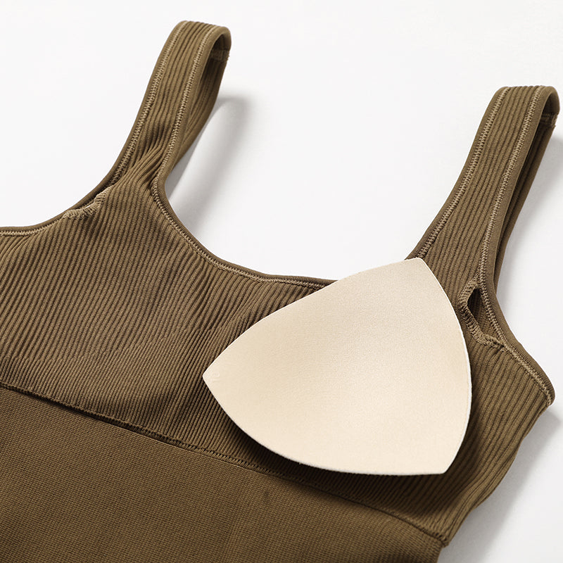 UJB Sleeveless Plain Ribbed Sports Jumpsuit MH133767