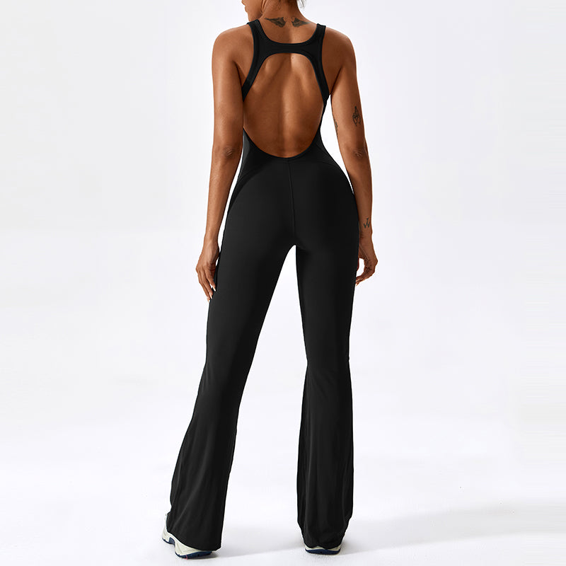 UJB Scoop Neck Bodycon Full Length Casual Unitard Playsuit MH133788