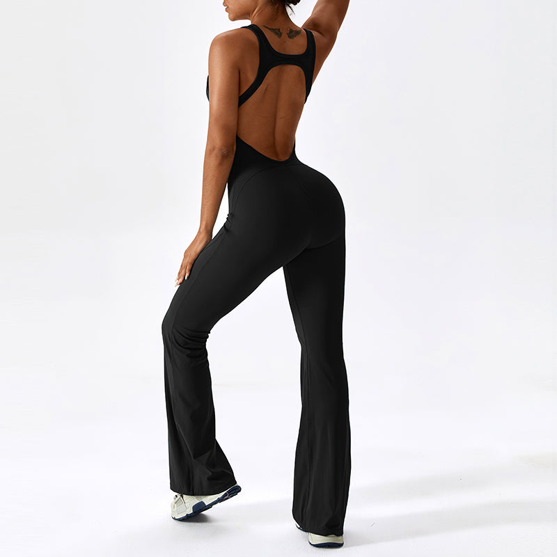 UJB Scoop Neck Bodycon Full Length Casual Unitard Playsuit MH133788