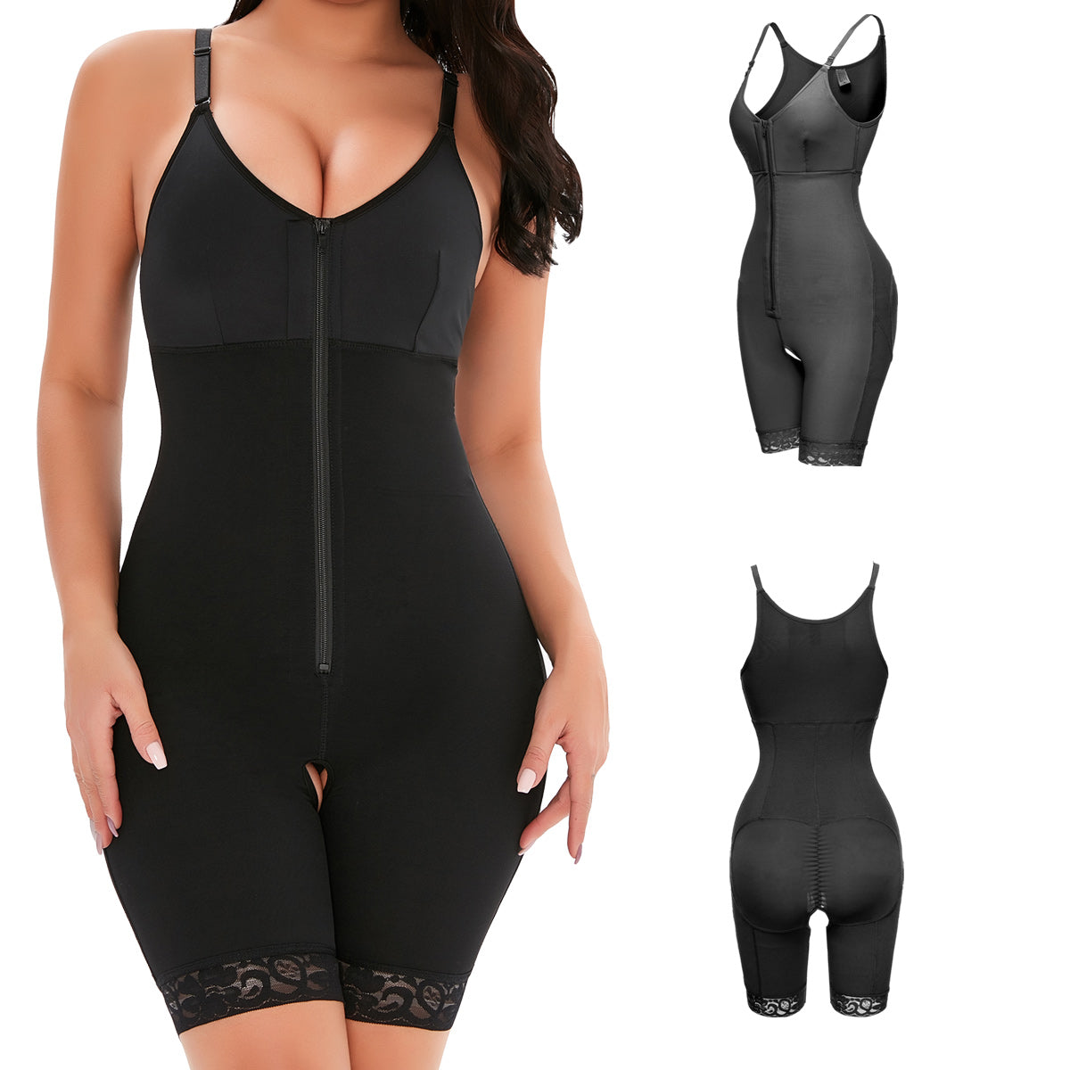 Full Body Black Shaper Tummy Control Bodysuit MHW100124B