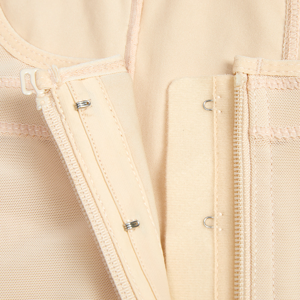 The new type of large size European and American breasted zipper body shaper with lengthened straps MT000017B
