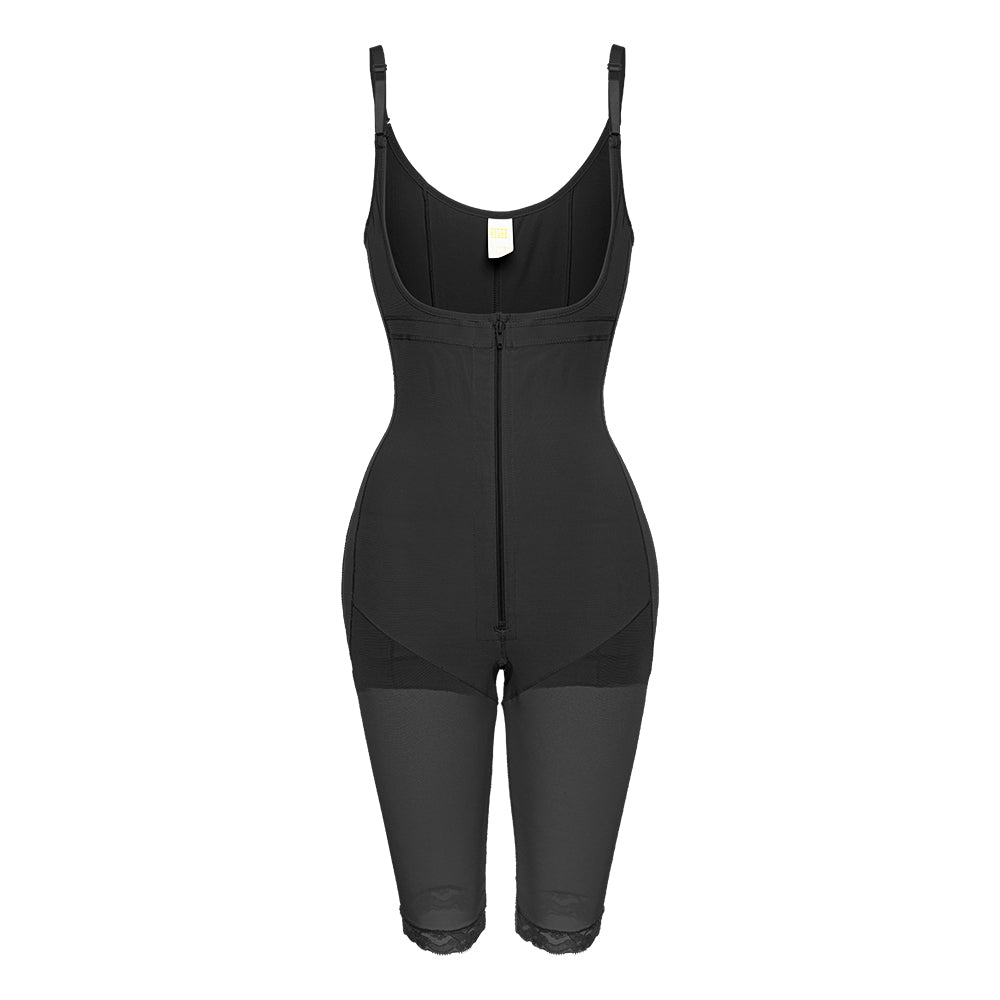 The new type of large size European and American breasted zipper body shaper with lengthened straps MT000017B