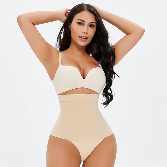 Black High Waist Tight Sliming Butt Thong