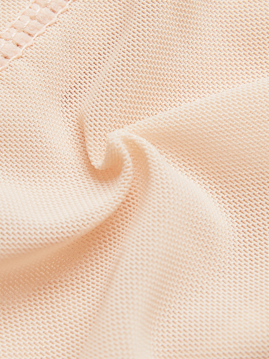 Zip-Up Scoop Neck Lace Trim Shapewear MHW100139B