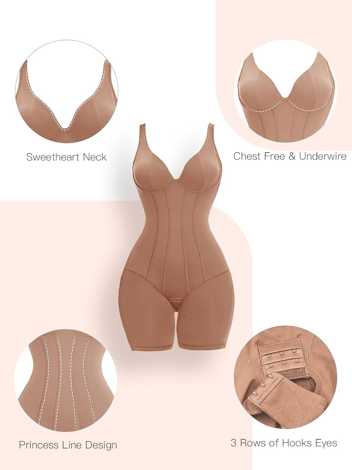 Women V-Neck Corset Bodysuits - Tummy Control Sculpting Body Suits : Hip Lifter Shapewear Outfits Club Tops
