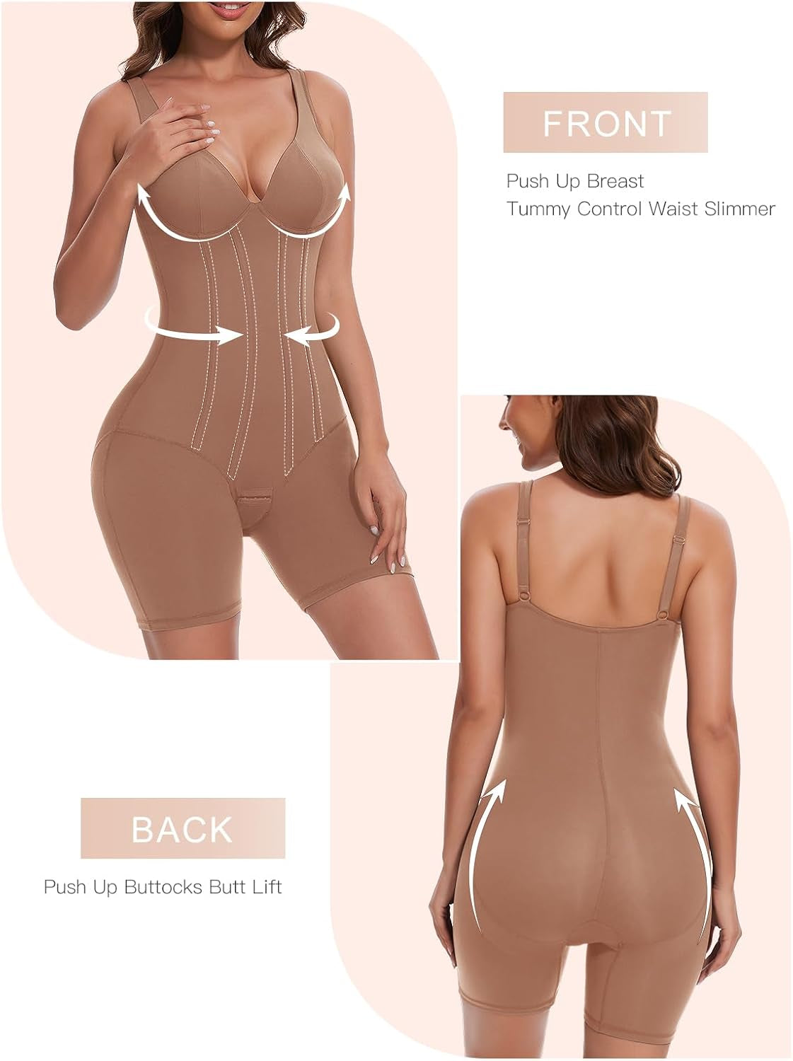 Women V-Neck Corset Bodysuits - Tummy Control Sculpting Body Suits : Hip Lifter Shapewear Outfits Club Tops