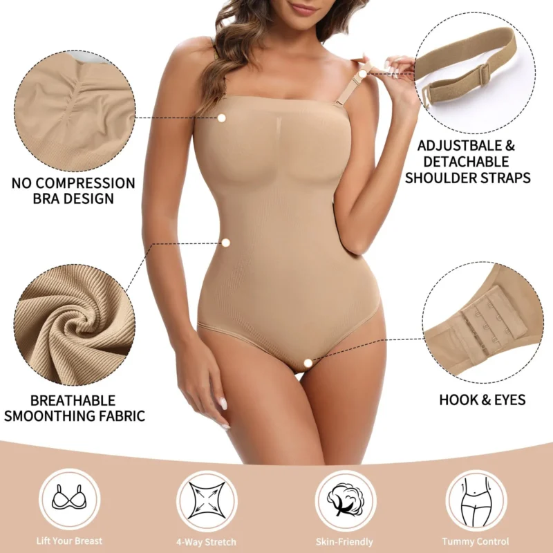 Removable Detachable Strap Strapless One Piece Hip Butt Lift Shapewear - Image 2