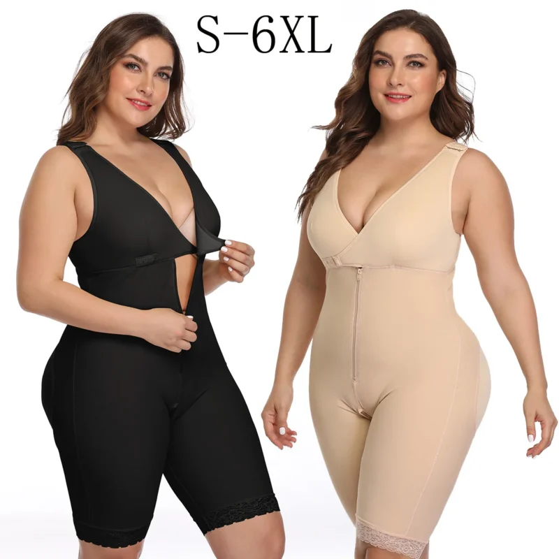 Plus Size Women Push Up Corset Bodysuit Shapewear Deep V-Neck Body Shaper - Image 6