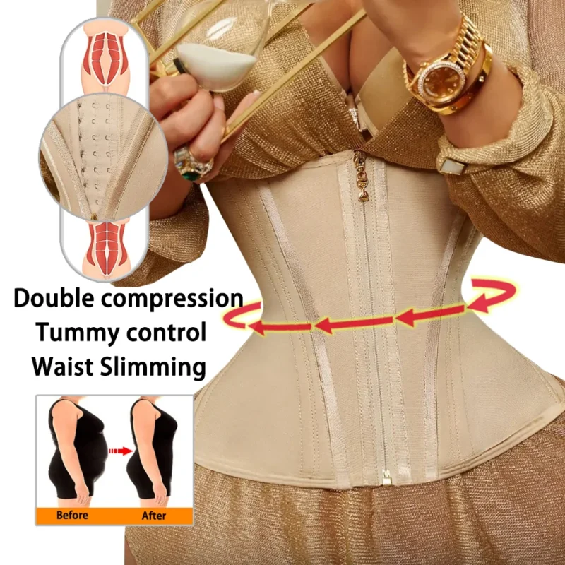 Latex Hourglass Tummy Control Body Slimming Belt Shapewear - Image 3