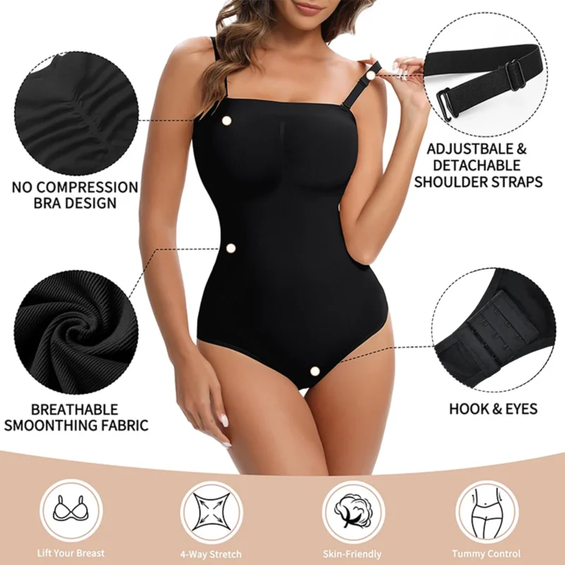 Removable Detachable Strap Strapless One Piece Hip Butt Lift Shapewear - Image 4